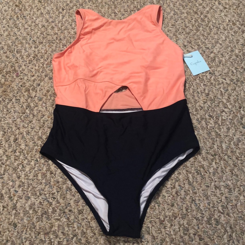 Swimsuit, one piece.